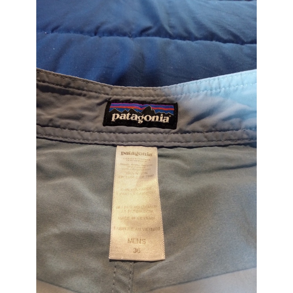 Patagonia Swim Trunks Mens 36 Blue Colorblock‎ Drawstring Board Shorts Stretch - Picture 4 of 5